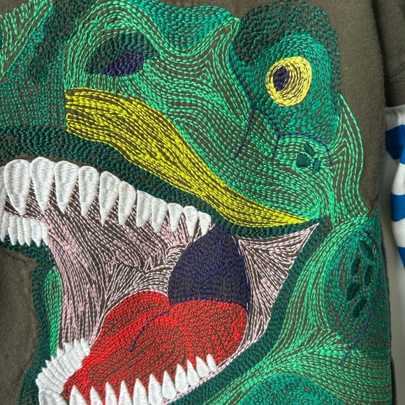 Mini Boden kids Dino layered super stitch long sleeve tee size 6/7 boys - Picture 4 of 8